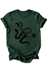 Celestial Snakes T-Shirt: Burgundy or Emerald