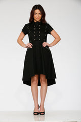 Black Battalion Hi-Lo Swing Dress