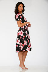 Black Orchid Bloom Swing Dress