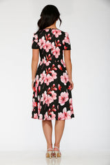 Black Orchid Bloom Swing Dress
