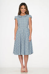 Blue Plaid Swing Dress