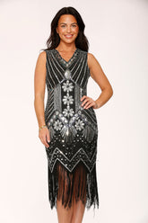 Black Silver Flapper Dress