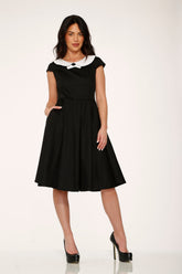 Black & White Collar Swing Dress