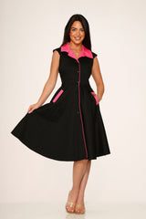 Black & Pink Diablo Swing Dress