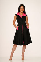 Black & Pink Diablo Swing Dress