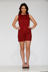 Black & Red Checkmate Romper
