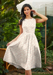 50s Style Cotton Midi Swing Dress - Be Mine