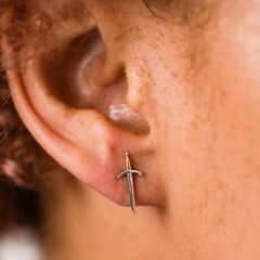 Dagger Sterling Silver Stud Earrings