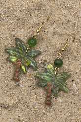Club Tropicana - Palm Tree Earrings: Handmade, Hand-Painted Polymer Clay