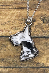Apollo - White Buffalo Turquoise Great Dane Pendant Necklace