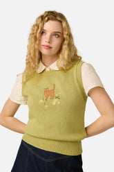 Cute Cats Embroidered Sweater Vest