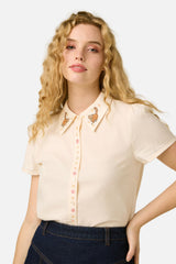 Cute Cats Embroidered Blouse