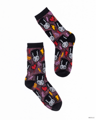 Bride of Frankenstein Shimmer Sheer Crew Sock
