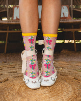 Bouquets All Day Shimmer Sheer Crew Sock