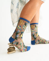 Capricorn Zodiac Shimmer Sheer Crew Sock