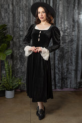 CORA - Velvet Mourning Midi Dress