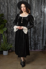 CORA - Velvet Mourning Midi Dress