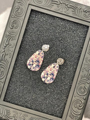 Cat Lover - Retro Kitty Printed Dangle Earrings: Handmade Polymer Clay