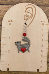 Cat Lover - Grey Kitty Earrings: Handmade, Hand-Painted Polymer Clay