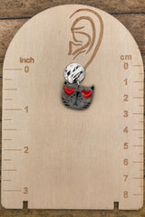 Cat Lover - Heart Eyes Earrings: Handmade Polymer Clay