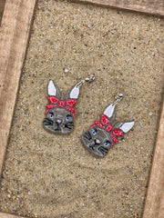 Bunny - Retro 50's Rabbit Earrings: Handmade Polymer Clay