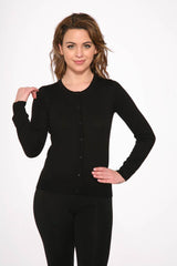Black Crewneck Cardigan