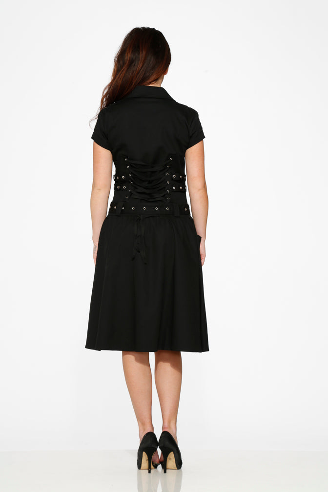 Black Mido Bondage Dress