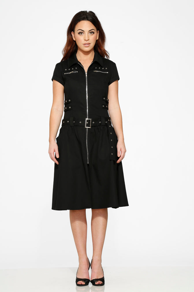 Black Mido Bondage Dress
