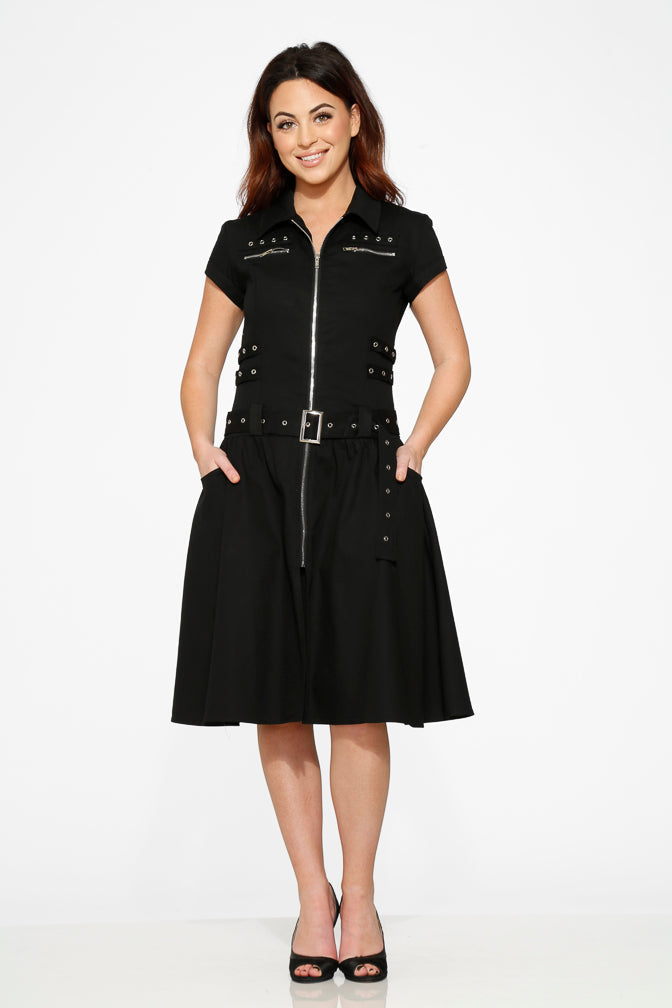 Black Mido Bondage Dress