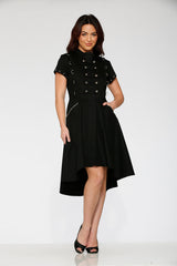 Black Battalion Hi-Lo Swing Dress