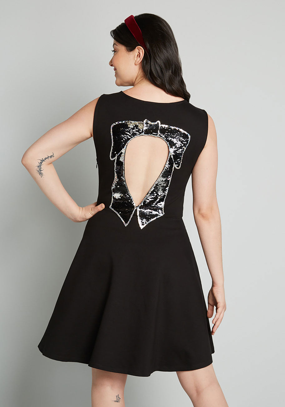 Black Bow Affair Fit And Flare Dress (Final Sale)