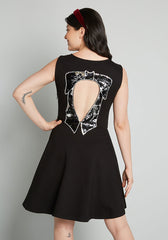 Black Bow Affair Fit And Flare Dress (Final Sale)