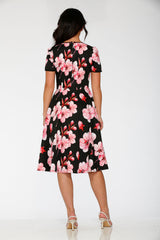 Black Orchid Bloom Swing Dress