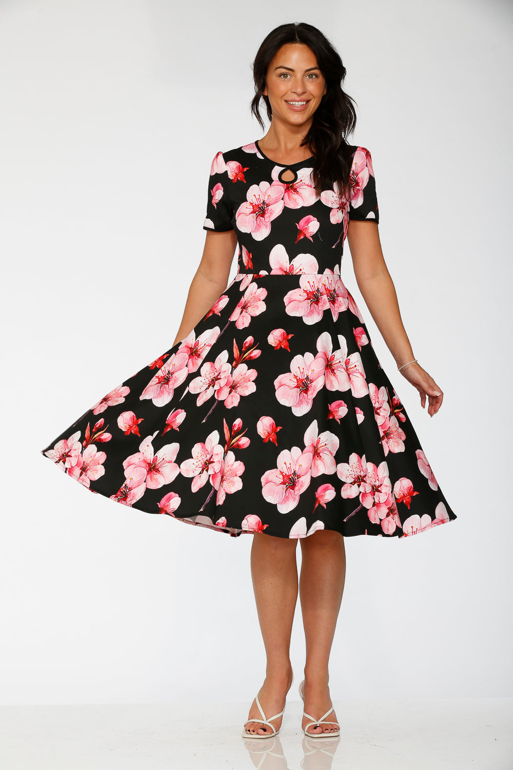 Black Orchid Bloom Swing Dress