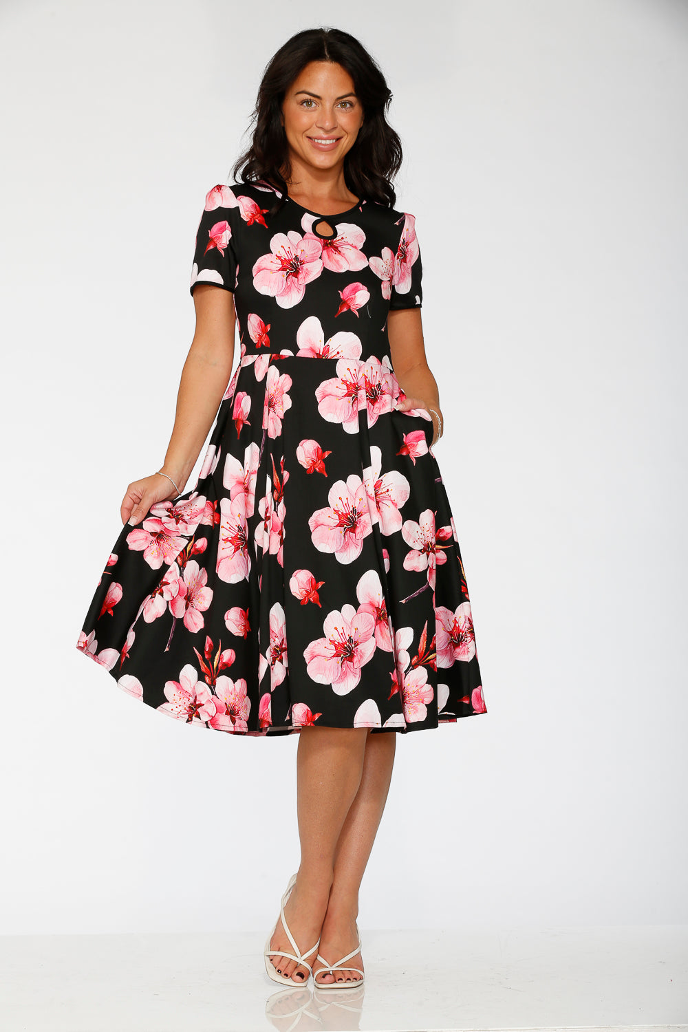 Black Orchid Bloom Swing Dress