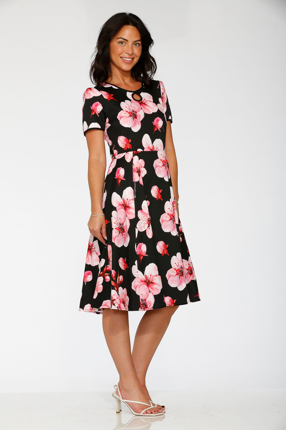 Black Orchid Bloom Swing Dress