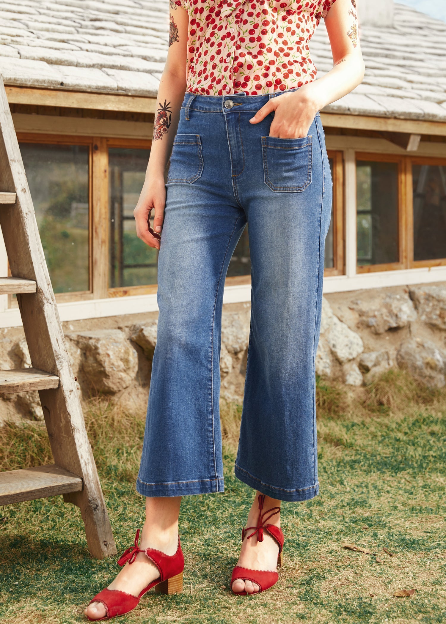 Boardwalk Beauty Wide Leg Crop Jeans