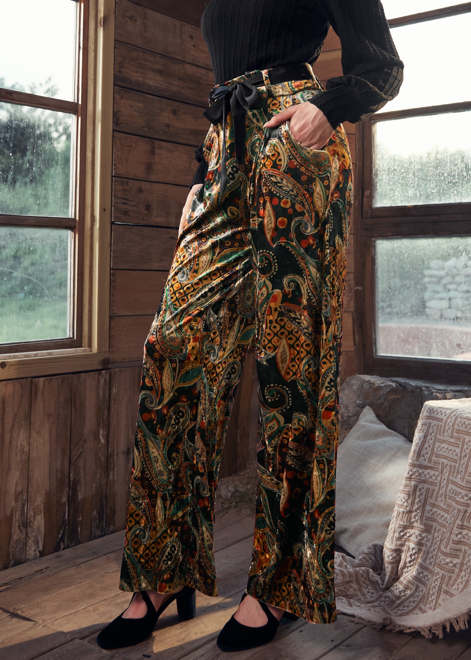 Cider, Spice & Everything Nice Wide Leg Velvet Pants