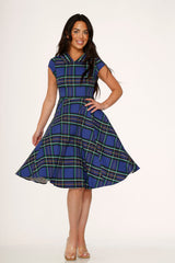 Blue Plaid Swing Dress