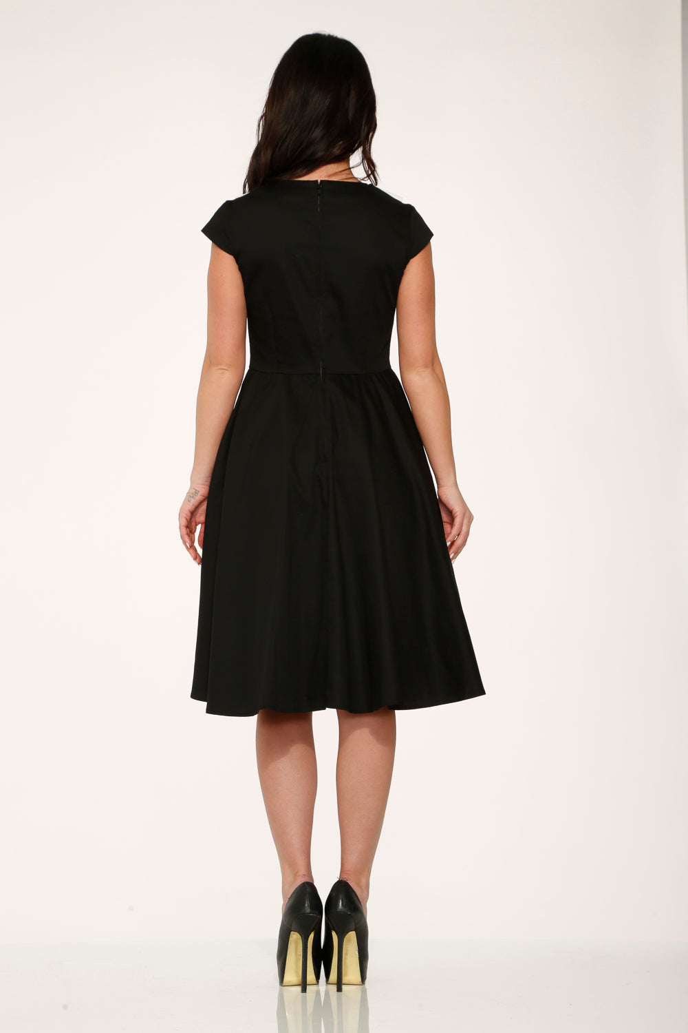 Black & White Collar Swing Dress