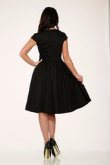 Black & White Collar Swing Dress