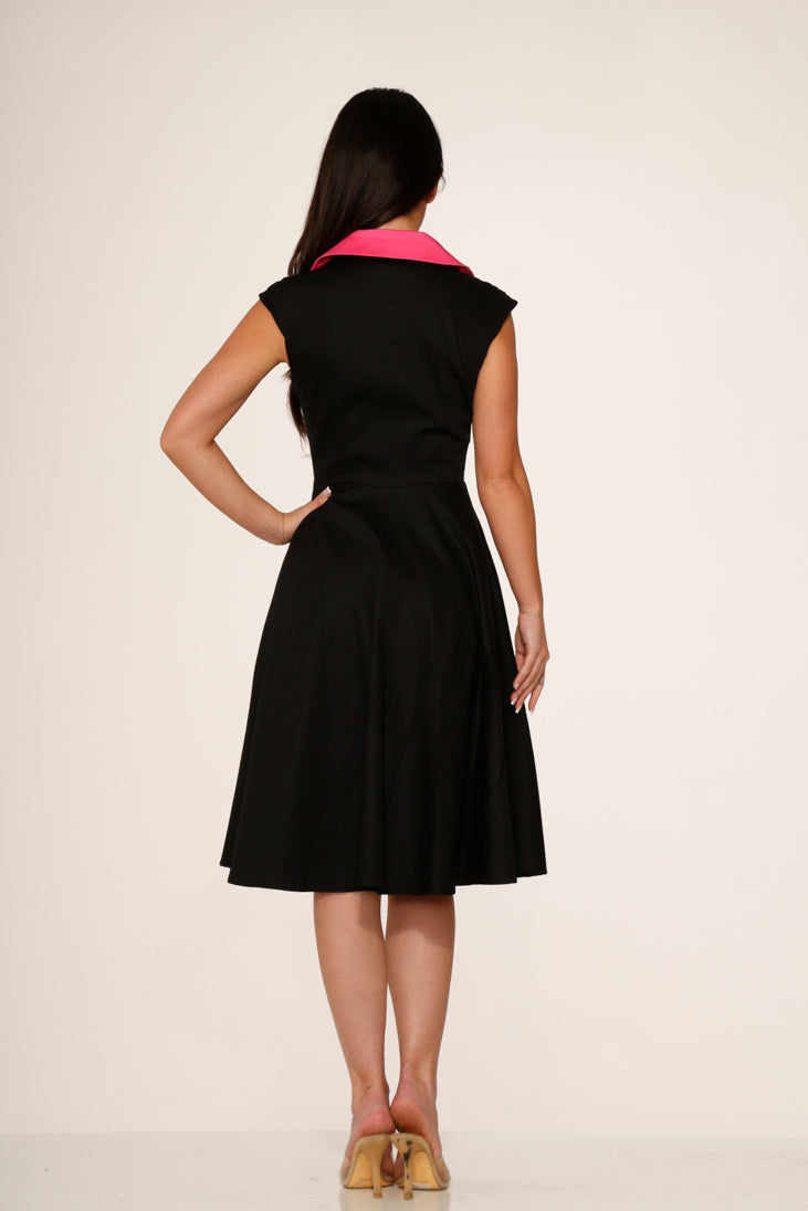 Black & Pink Diablo Swing Dress