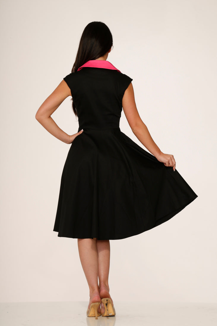 Black & Pink Diablo Swing Dress