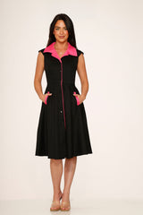 Black & Pink Diablo Swing Dress