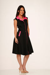 Black & Pink Diablo Swing Dress