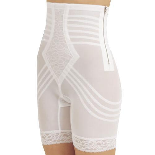 Breathable High Waist Thigh Slimmer with Side Zipper | No Roll Power Mesh Hourglass Shaper | Firm to Extra Firm Support | Style 6201