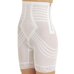 Breathable High Waist Thigh Slimmer with Side Zipper | No Roll Power Mesh Hourglass Shaper | Firm to Extra Firm Support | Style 6201