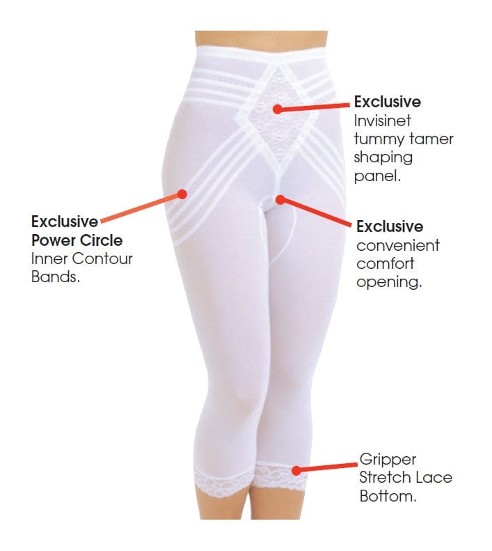 Breathable Waistline Capri Pant Liner | Power Mesh Fabric | Firm to Extra Firm Support | Style 6269