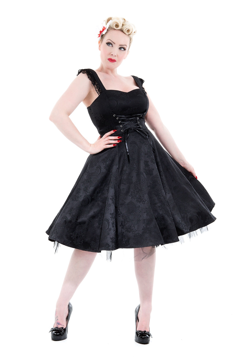 Black Byzantine Swing Dress