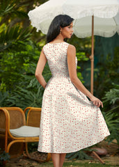 50s Style Cotton Midi Swing Dress - Be Mine